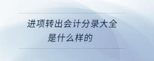 進(jìn)項轉(zhuǎn)出會計分錄大全是什么樣的