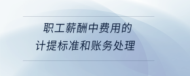 職工薪酬中費(fèi)用的計提標(biāo)準(zhǔn)和賬務(wù)處理