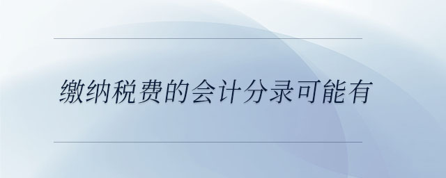 繳納稅費(fèi)的會計分錄可能有