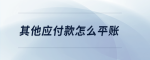 其他應付款怎么平賬