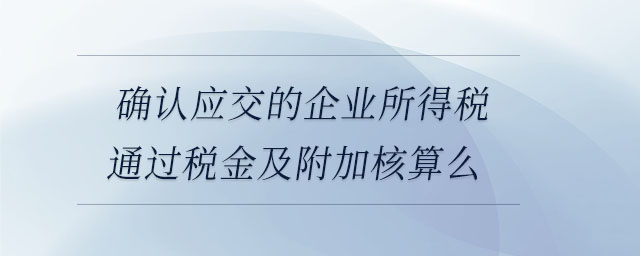 確認應交的企業(yè)所得稅通過稅金及附加核算么