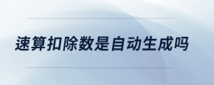 速算扣除數(shù)是自動生成嗎
