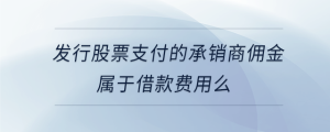 發(fā)行股票支付的承銷(xiāo)商傭金屬于借款費(fèi)用么