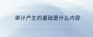 審計產(chǎn)生的基礎是什么內(nèi)容