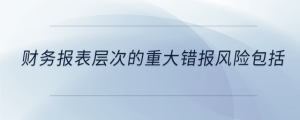 財(cái)務(wù)報(bào)表層次的重大錯報(bào)風(fēng)險包括