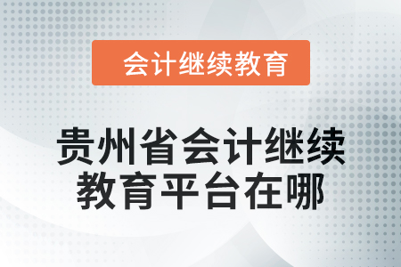 2025年貴州省會計人員繼續(xù)教育平臺在哪？
