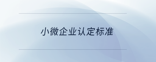 小微企業(yè)認定標準