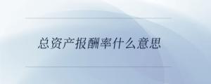 總資產(chǎn)報酬率什么意思