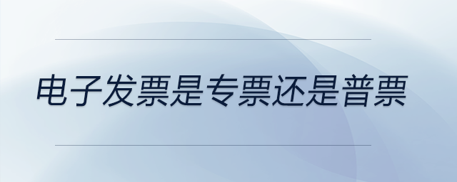 電子發(fā)票是專票還是普票