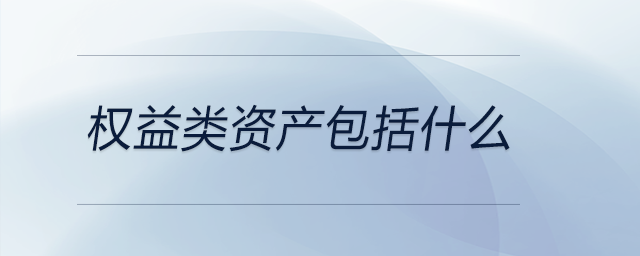 權益類資產(chǎn)包括什么