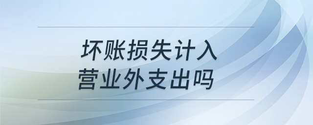 壞賬損失計入營業(yè)外支出嗎