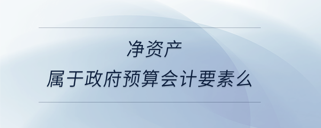 凈資產(chǎn)屬于政府預(yù)算會計(jì)要素么