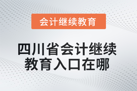 2025年四川省會計(jì)繼續(xù)教育入口在哪？