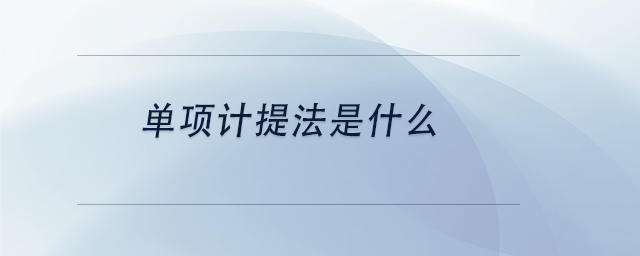 中級(jí)會(huì)計(jì)單項(xiàng)計(jì)提法是什么