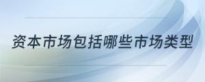 資本市場(chǎng)包括哪些市場(chǎng)類(lèi)型