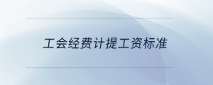 工會經(jīng)費計提工資標準