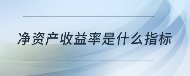 凈資產(chǎn)收益率是什么指標