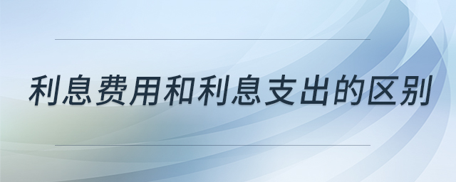 利息費用和利息支出的區(qū)別