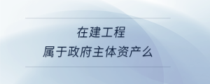  在建工程屬于政府主體資產(chǎn)么