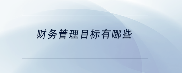 中級(jí)會(huì)計(jì)財(cái)務(wù)管理目標(biāo)有哪些