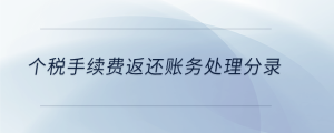 個稅手續(xù)費返還賬務處理分錄