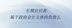長期應(yīng)付款屬于政府會計主體的負(fù)債么
