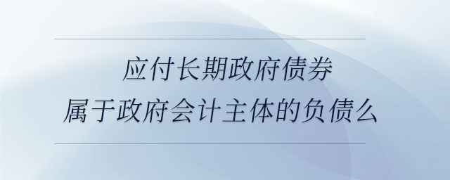 應付長期政府債券屬于政府會計主體的負債么