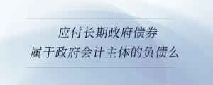 應(yīng)付長期政府債券屬于政府會計主體的負(fù)債么