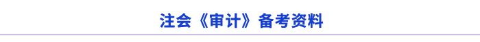 注會(huì)審計(jì)備考資料