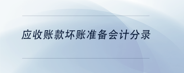 中級(jí)會(huì)計(jì)應(yīng)收賬款壞賬準(zhǔn)備會(huì)計(jì)分錄
