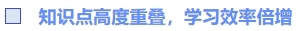 知識點高度重疊，學習效率倍增