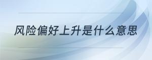 風險偏好上升是什么意思