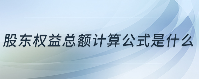 股東權(quán)益總額計算公式是什么