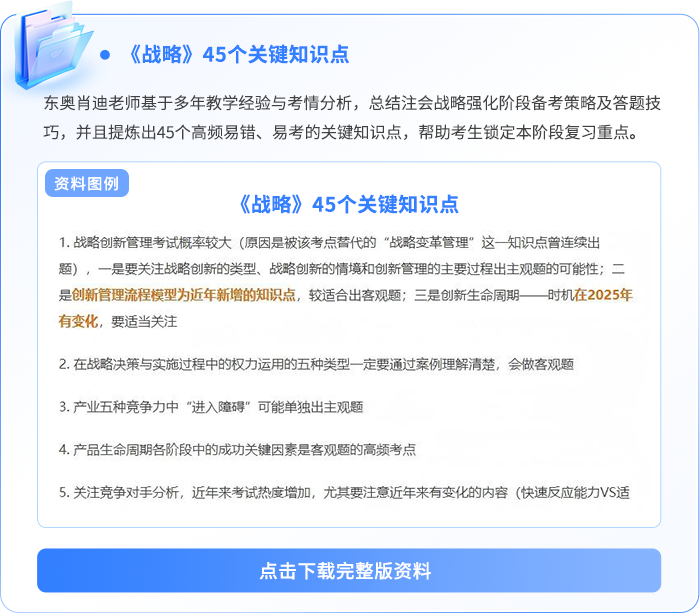 戰(zhàn)略45個關(guān)鍵知識點