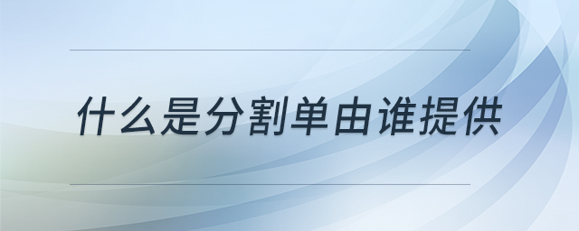 什么是分割單由誰提供