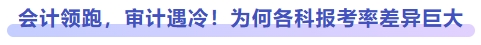 會計(jì)領(lǐng)跑，審計(jì)遇冷！為何專業(yè)階段各科報(bào)考率差異巨大