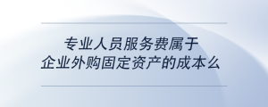專業(yè)人員服務費屬于企業(yè)外購固定資產(chǎn)的成本么