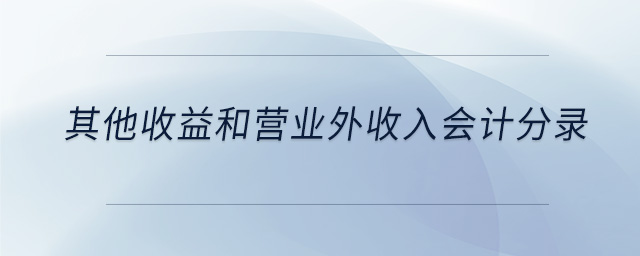 其他收益和營(yíng)業(yè)外收入會(huì)計(jì)分錄