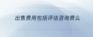 出售費用包括評估咨詢費么