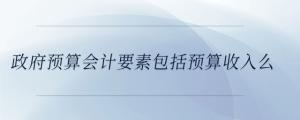 政府預(yù)算會計(jì)要素包括預(yù)算收入么