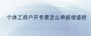 個(gè)體工商戶開專票怎么申報(bào)增值稅