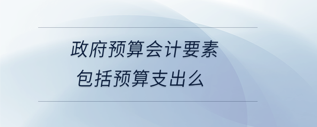 政府預算會計要素包括預算支出么