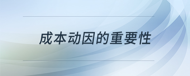 成本動(dòng)因的重要性
