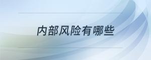 內(nèi)部風(fēng)險(xiǎn)有哪些
