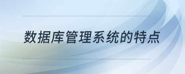 數(shù)據(jù)庫(kù)管理系統(tǒng)的特點(diǎn)