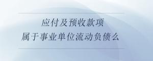 應(yīng)付及預收款項屬于事業(yè)單位流動負債么