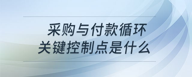 采購與付款循環(huán)關(guān)鍵控制點(diǎn)是什么