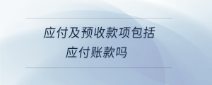 應(yīng)付及預(yù)收款項包括應(yīng)付賬款嗎