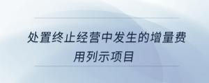處置終止經(jīng)營(yíng)中發(fā)生的增量費(fèi)用列示項(xiàng)目