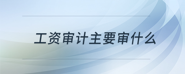 工資審計(jì)主要審什么